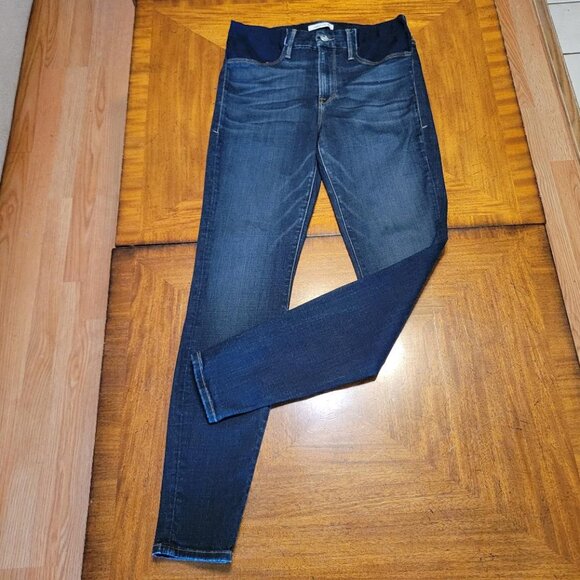 Good American Denim - Good American Deep Wash Blue High Rise Skinny Jeans